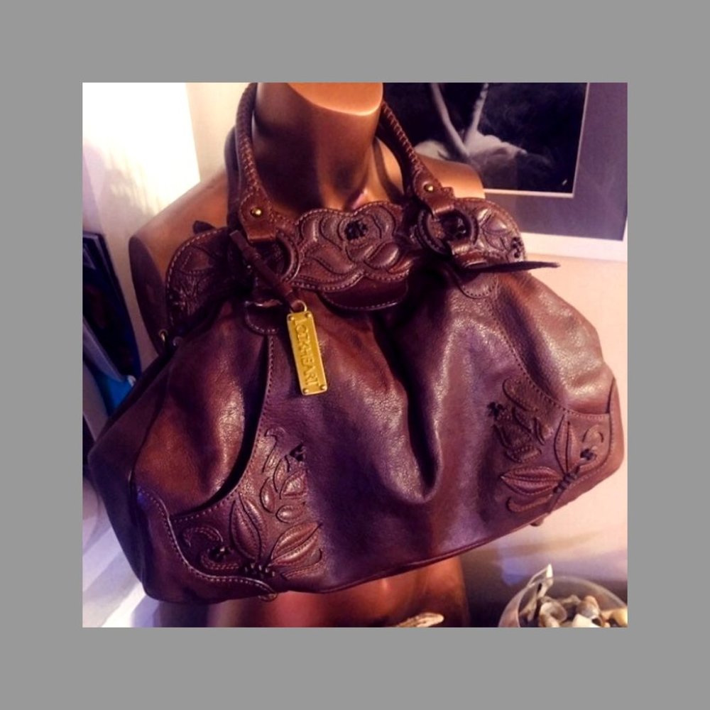 SOLD! Lockheart "Rose Petals" Leather Tote